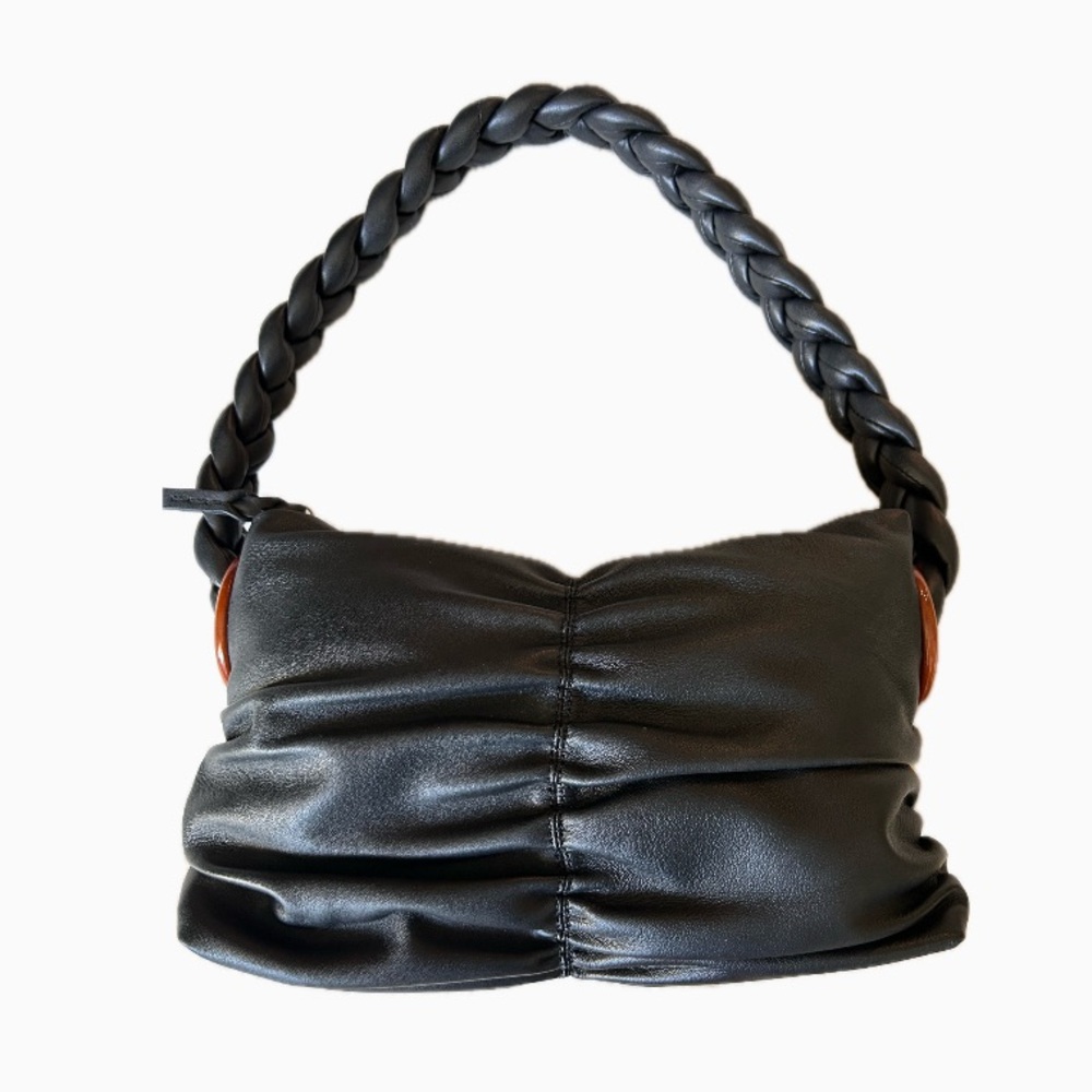 Vince Camuto Mirna Black Leather Shoulder Bag